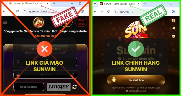 Tuyệt Chiêu Cách Phân Biệt Website Sunwin Thật Và Giả Cho Tân Thủ 3 Người dùng chỉ nên truy cập Sun.win qua link chính thức, tránh bấm vào các đường dẫn được chia sẻ ngẫu nhiên.
